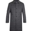 Guide London | Checked Wool Blend Car Coat Black/White