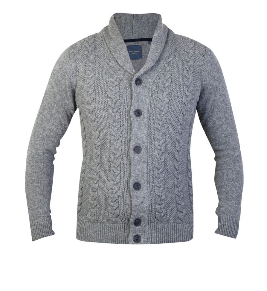 Guide London | Shawl Collar Cable Knit Cardigan