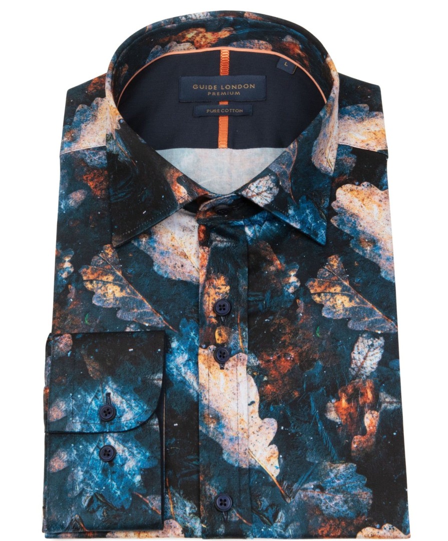 Guide London | Leaf Pattern Sleeve Cotton Shirt