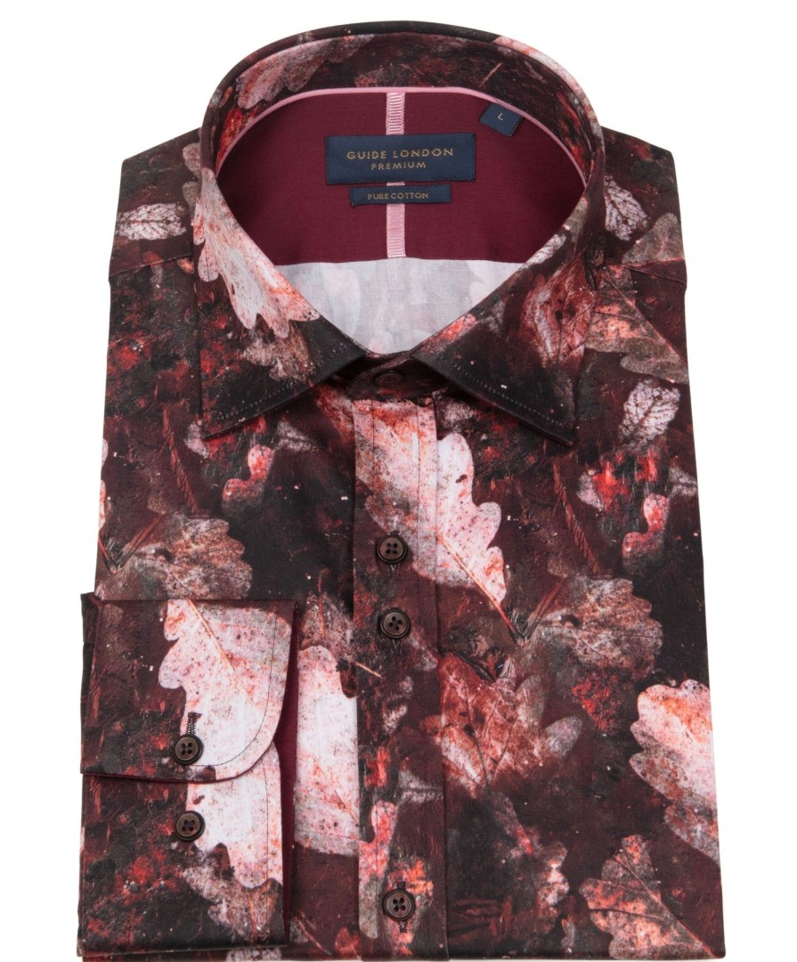 Guide London | Leaf Pattern Sleeve Cotton Shirt