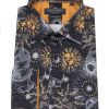 Guide London | Long Sleeve Sun & Stars Print Shirt Black