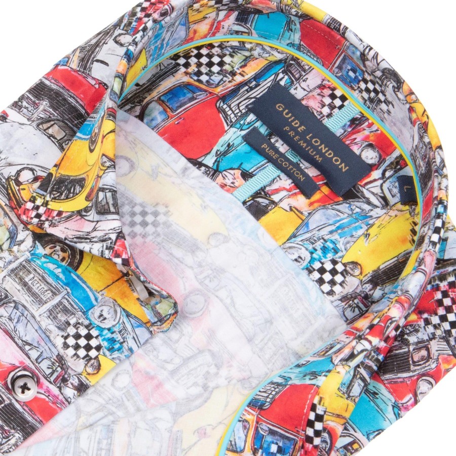 Guide London | Long Sleeve Vintage Car Print Shirt Multi