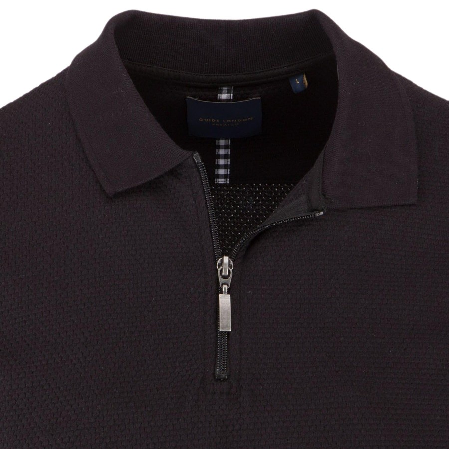 Guide London | Zip Jacquard Polo