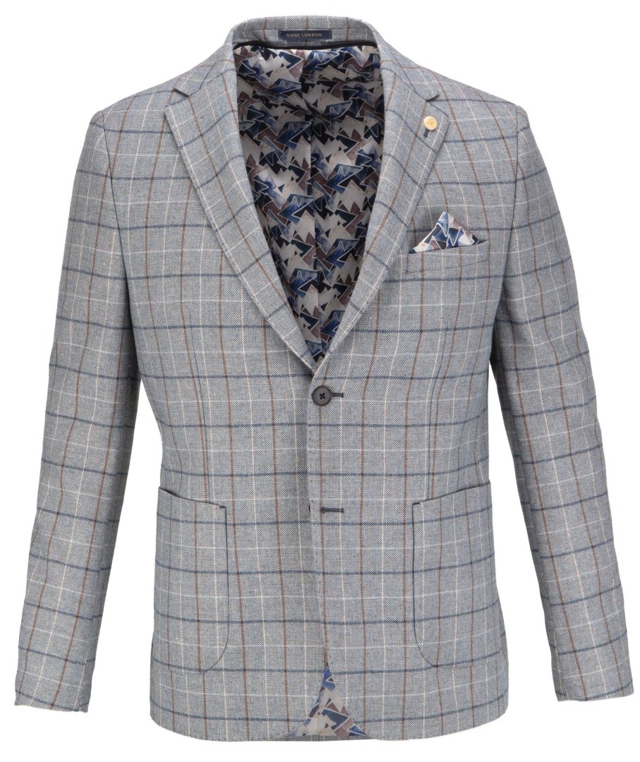 Guide London | Italian Wool And Cotton Blend Tweed With Quilt Insert Navy