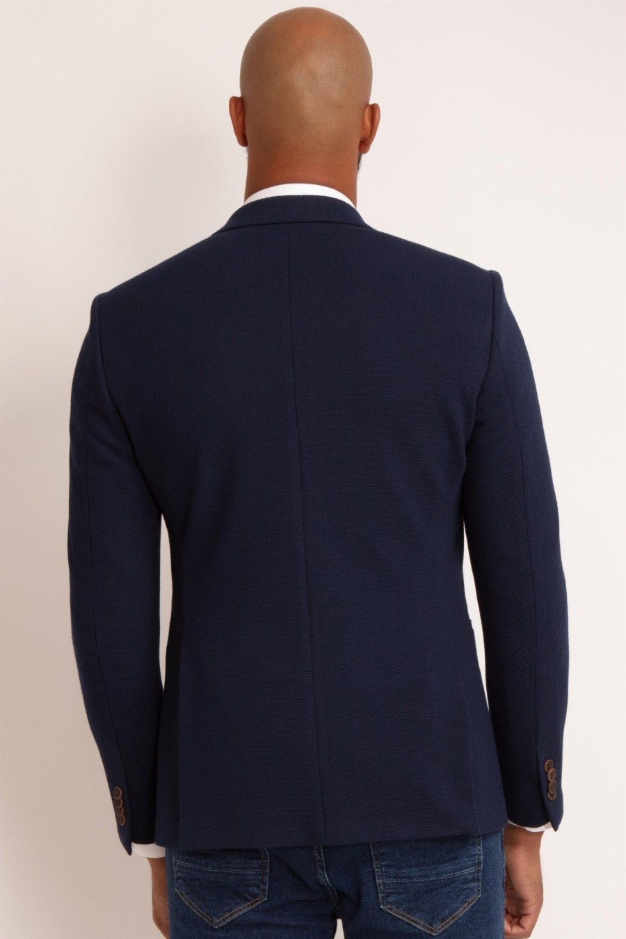 Guide London | Knitted Textured Blazer Navy