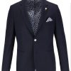 Guide London | Italian Cotton And Linen Blend Blazer Navy