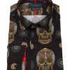 Guide London | Colourful Skull Long Sleeve Shirt Black/Multi