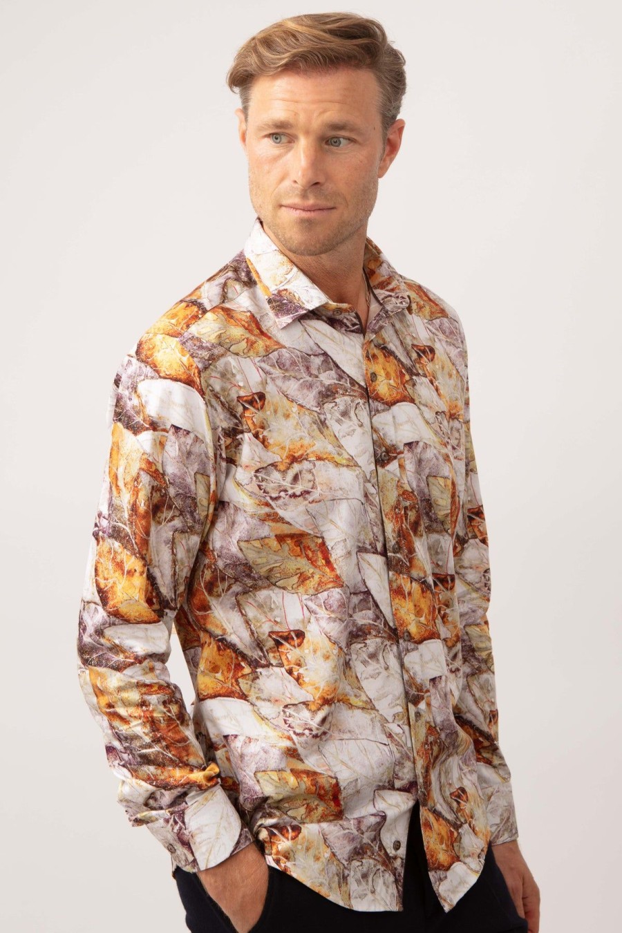 Guide London | Autumn Leaf Pattern Shirt Multi