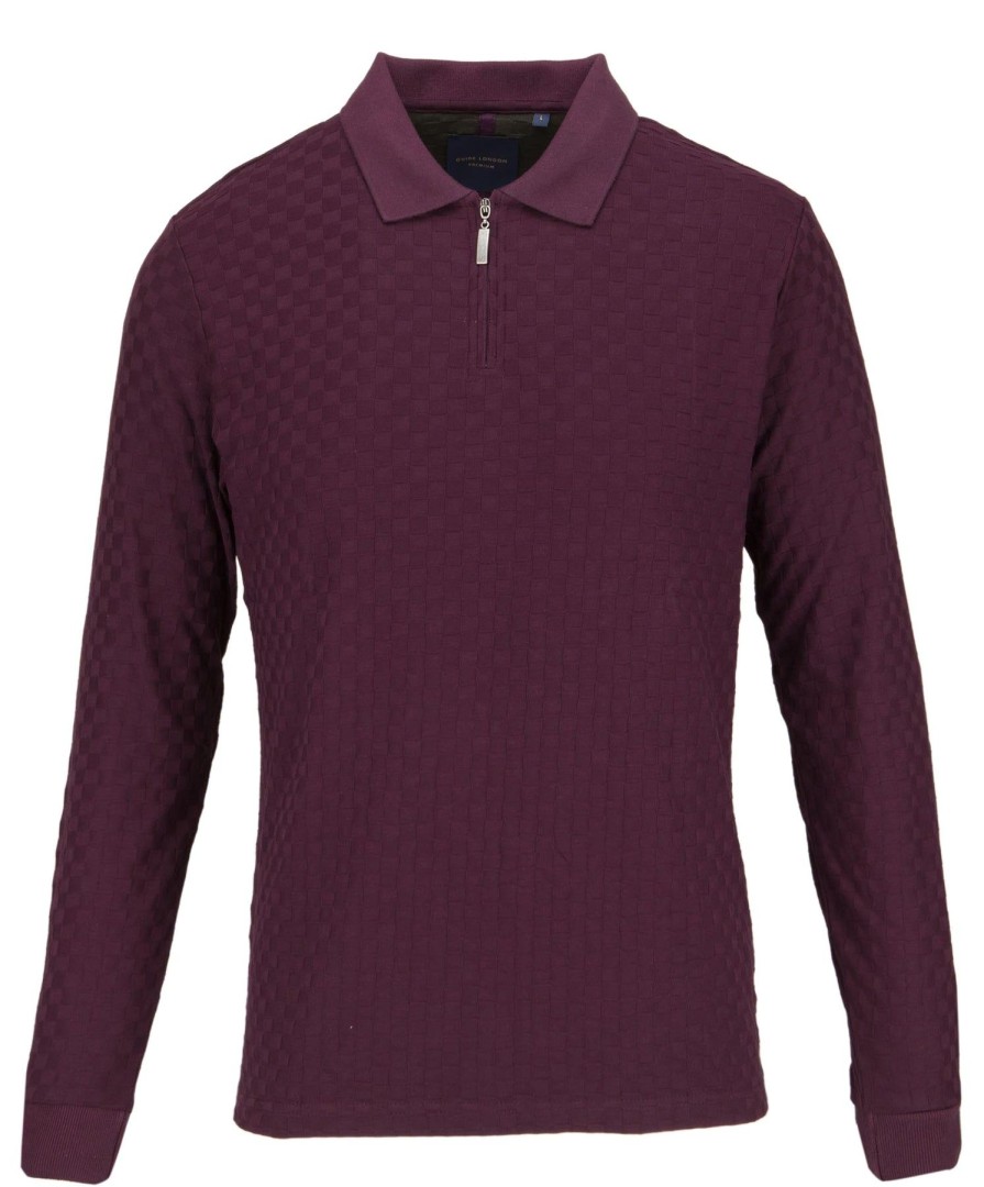 Guide London | Long Sleeve Zip Knitted Polo