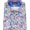 Guide London | Men'S Long Sleeve Psychedelic Paisley Print Shirt Blue