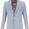 Guide London | Cotton And Linen Blend Jersey Blazer Blue 01