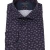 Guide London | Long Sleeve Fower Motif Print Shirt Navy