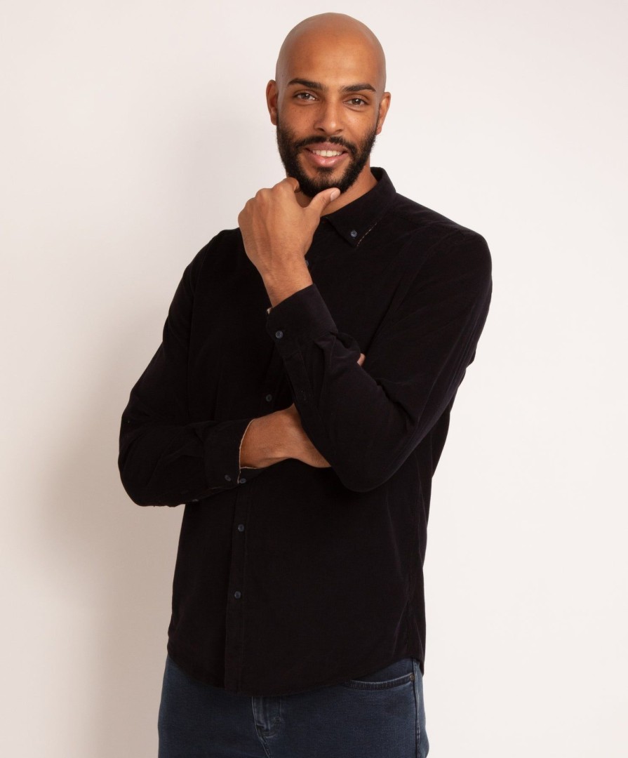 Guide London | Long Sleeve Button Down Collar Shirt Navy