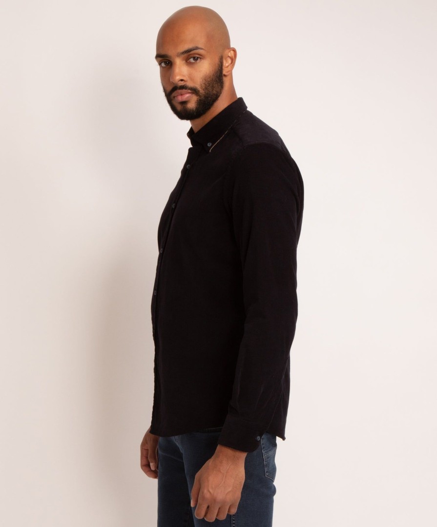 Guide London | Long Sleeve Button Down Collar Shirt Navy