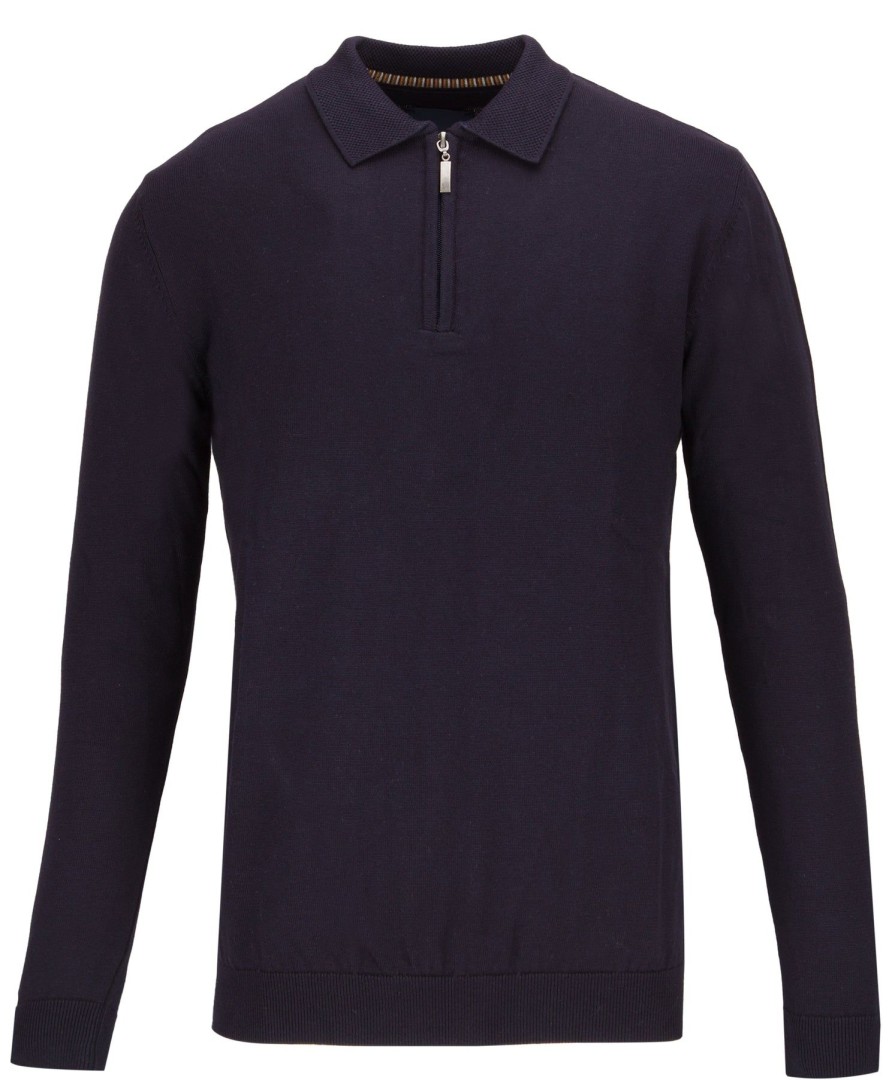 Guide London | Half Zip Ribbed Cuff Polo Top