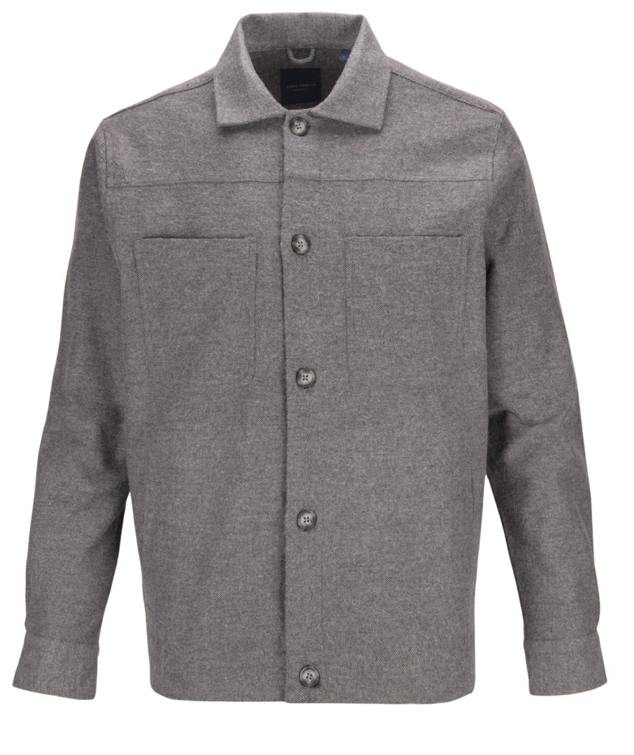 Guide London | Long Sleeve Grey Overshirt Charcoal