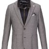 Guide London | Brushed Tweed Checked Blazer With Gilet Look Insert