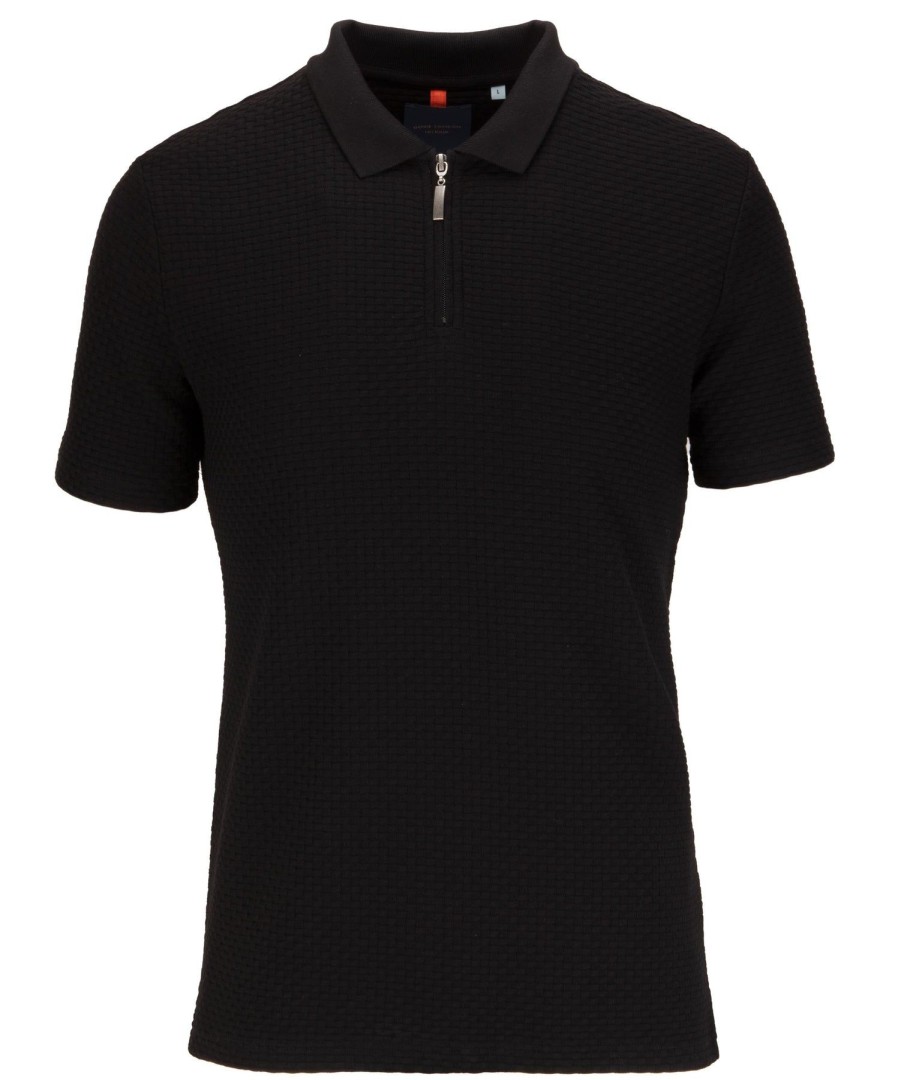 Guide London | Basket Weave Effect Zipped Polo