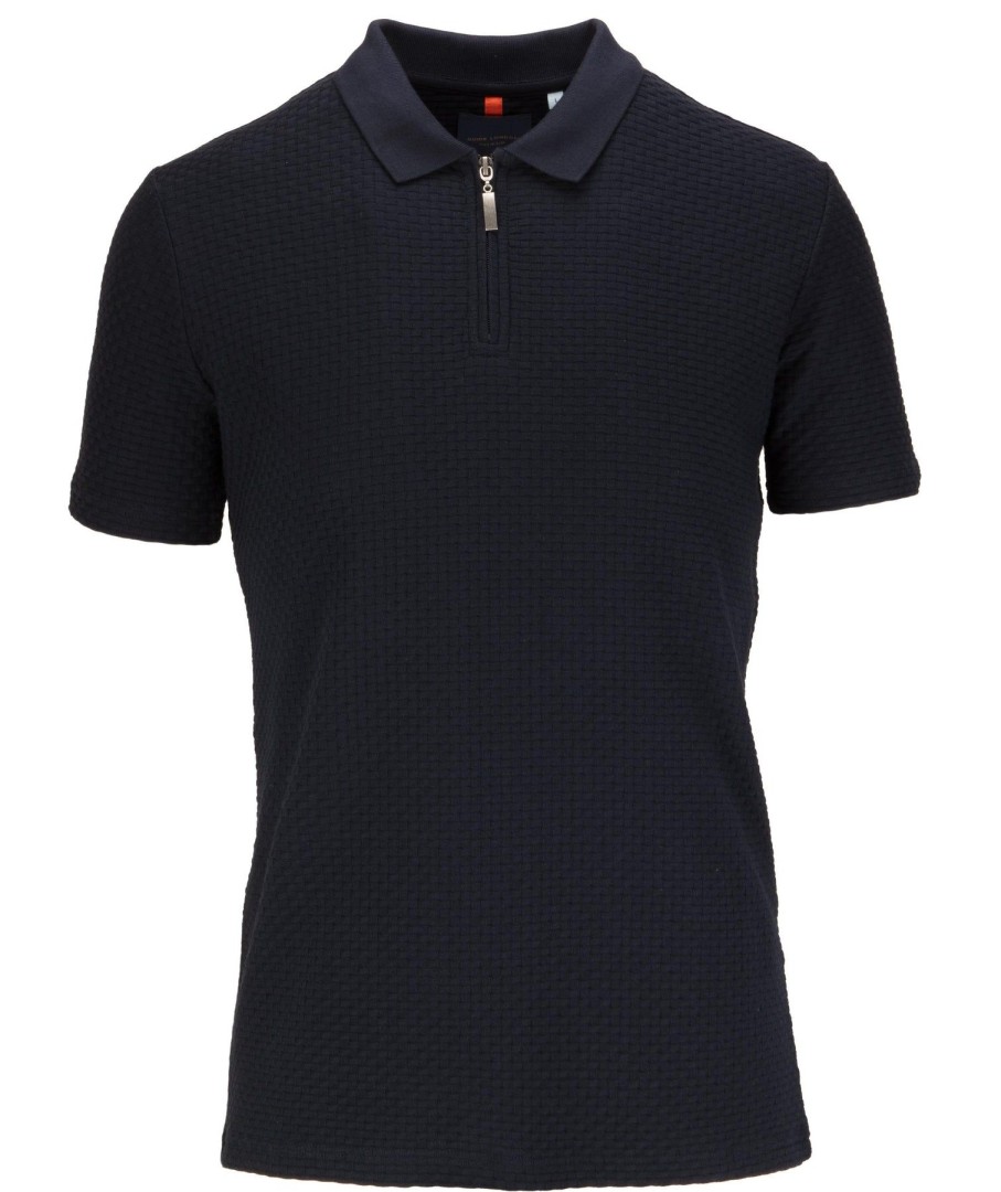 Guide London | Basket Weave Effect Zipped Polo