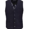 Guide London | Brushes Tweed Wool Blend Waistcoat Navy