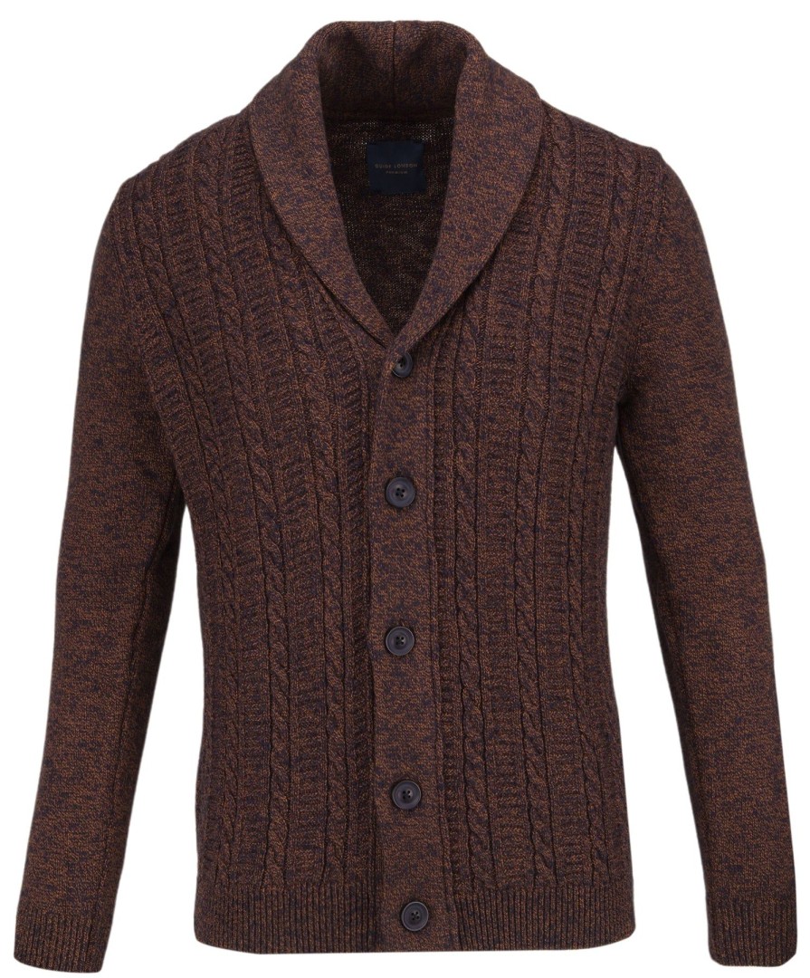 Guide London | Cable Knit Shawl Collar Cardigan