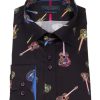 Guide London | Funky Guitars Black Cotton Shirt Black/Multi