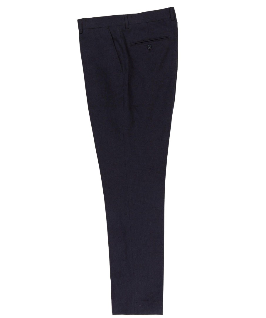 Guide London | Italian Cotton And Linen Blend Trouser Navy