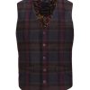 Guide London | Brushed Tweed Check Waistcoat Navy