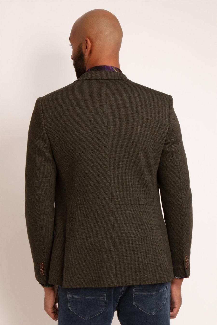 Guide London | Knitted Lined Blazer Olive