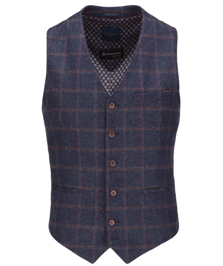 Guide London | Brushed Tweed Check Waistcoat