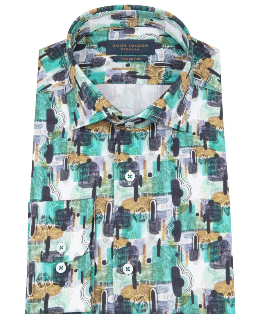 Guide London | Long Sleeve Retro Print Shirt Multi