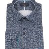 Guide London | Long Sleeve Varied Micro Dot Print Shirt Navy