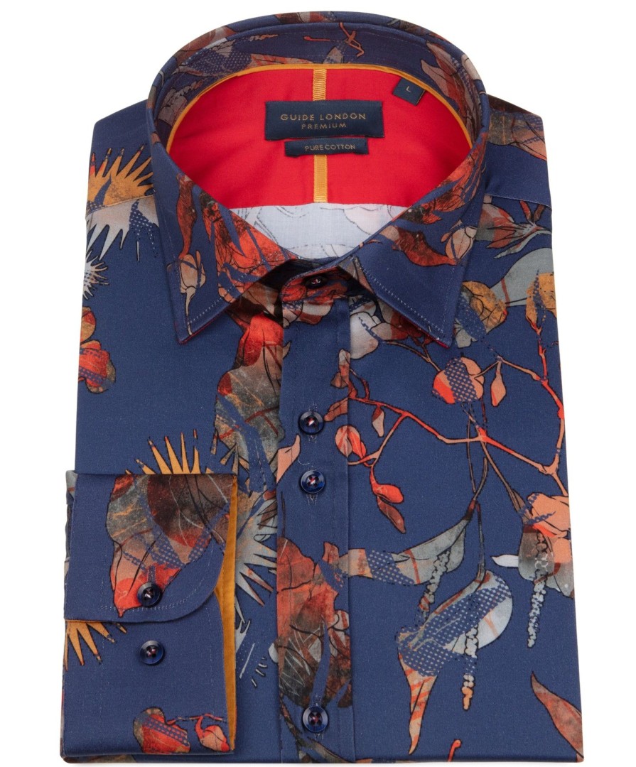 Guide London | Abstract Leaf Pattern Shirt Multi