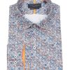 Guide London | Long Sleeve Small Floral Print Shirt White/Blue