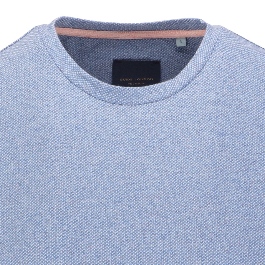 Guide London | Short Sleeve Jacquard Crew Neck T-Shirt