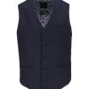 Guide London | Italian Cotton And Linen Blend Waistcoat Navy