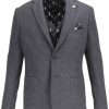 Guide London | Wool Blend Knitted Blazer Charcoal