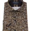 Guide London | Floral Long Sleeve Cotton Shirt Black/Tan