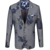 Guide London | Bold Floral Print Blazer Navy