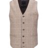 Guide London | Checked Waistcoat Tan