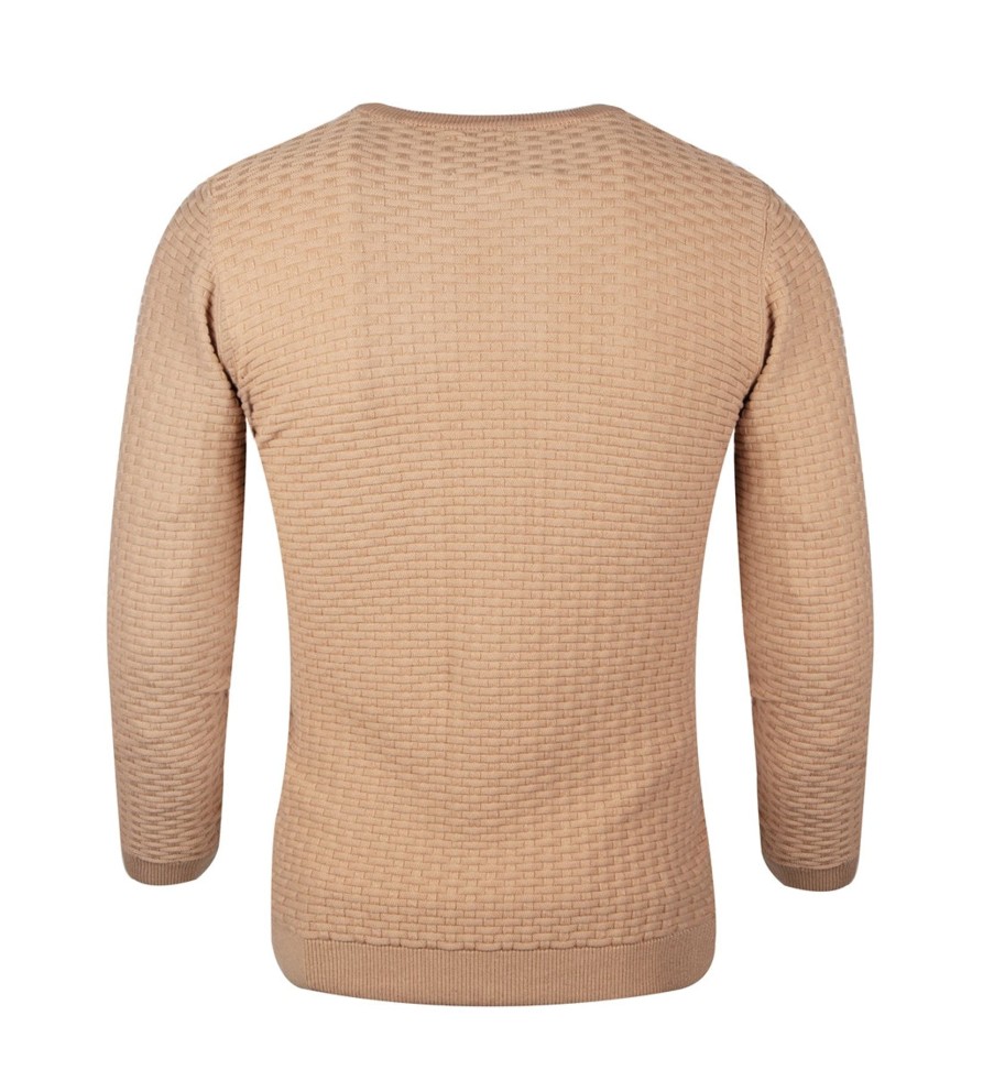 Guide London | Knitted Jacquard Crew Neck Jumper