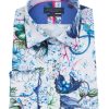 Guide London | Flower Fusion Cotton Shirt White/Navy