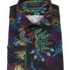 Guide London | Long Sleeve Peacock Themed Print Shirt Multi