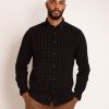 Guide London | Long Sleeve Corduroy Print Shirt Navy