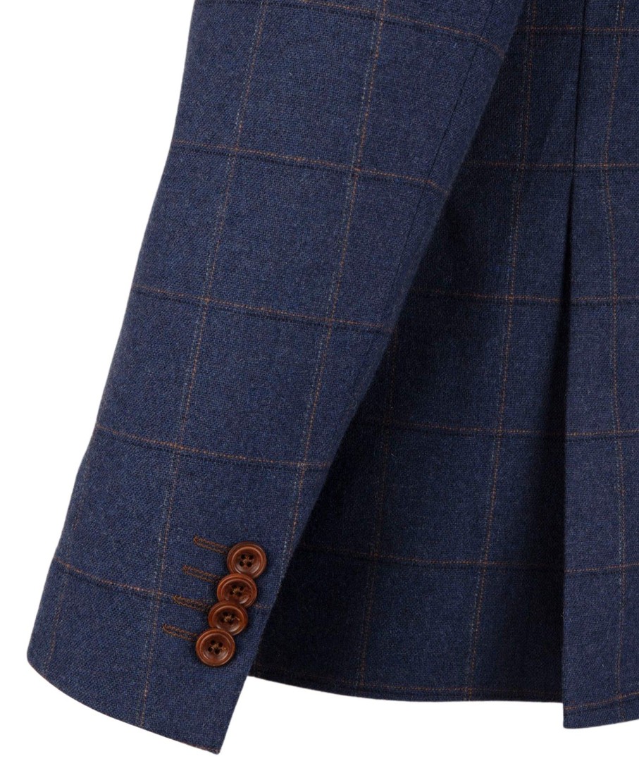 Guide London | Check Wool Blend Blazer Blue