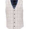 Guide London | Italian Cotton And Wool Blend Check Waistcoat Grey