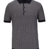 Guide London | Short Sleeve Knitted 2 Colour Jacquard Polo