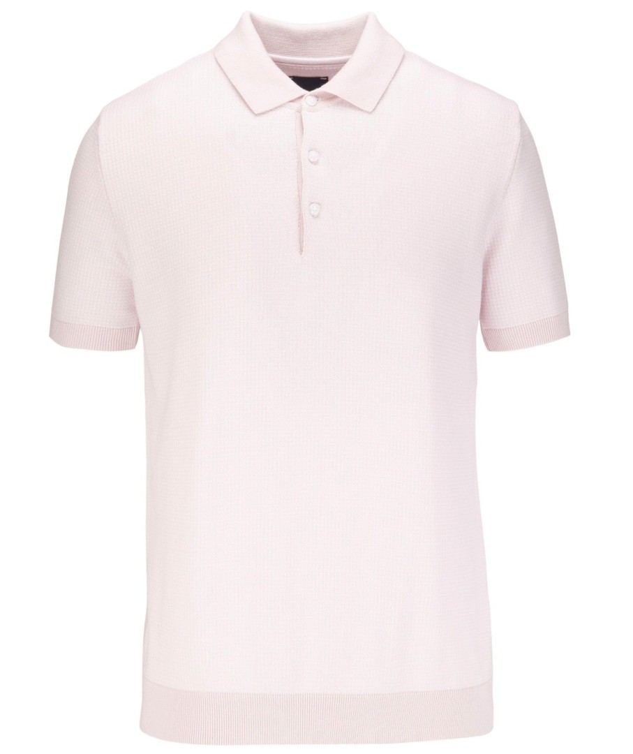 Guide London | Short Sleeve Knitted 2 Colour Jacquard Polo