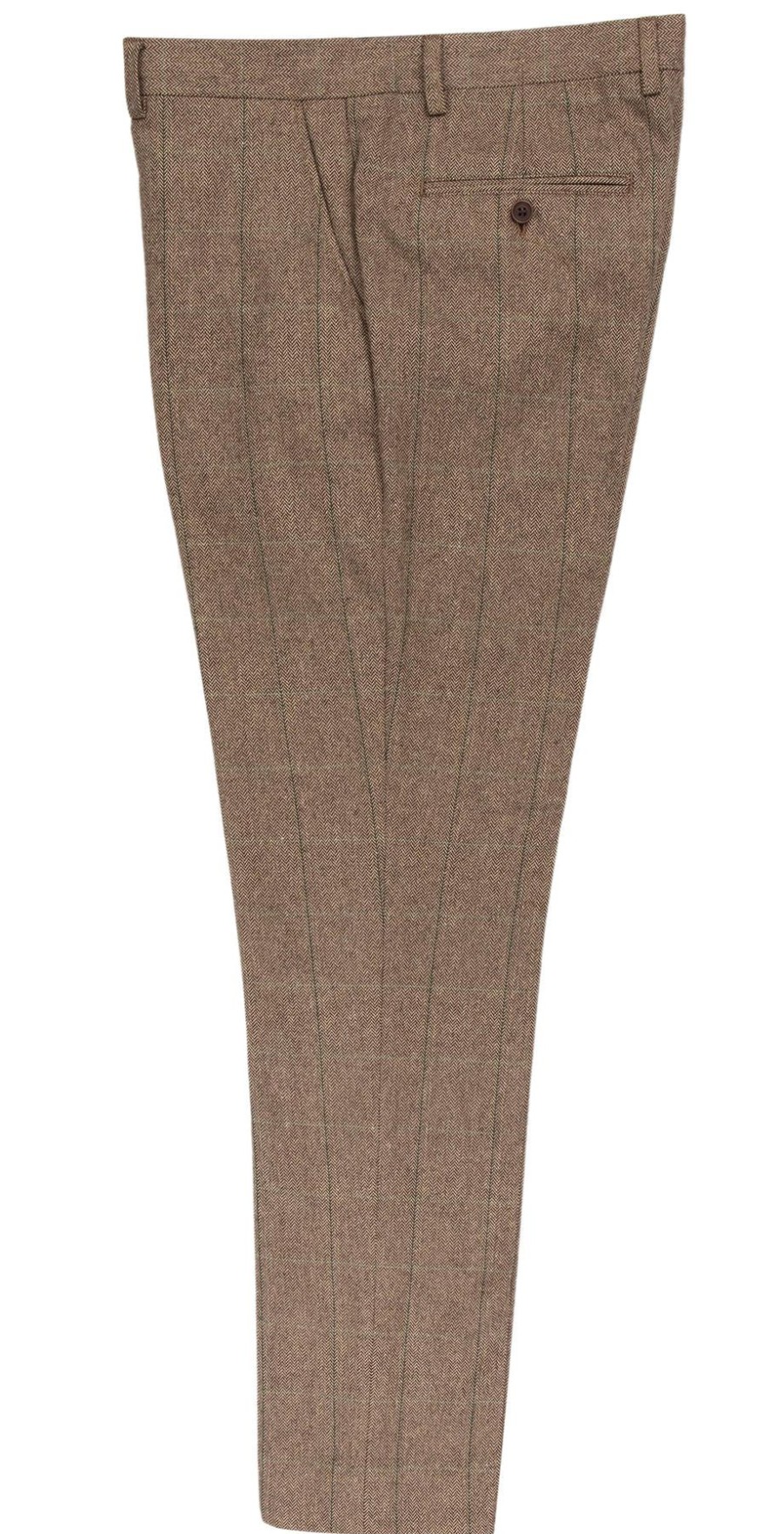 Guide London | Tweed Checked Trousers Tan