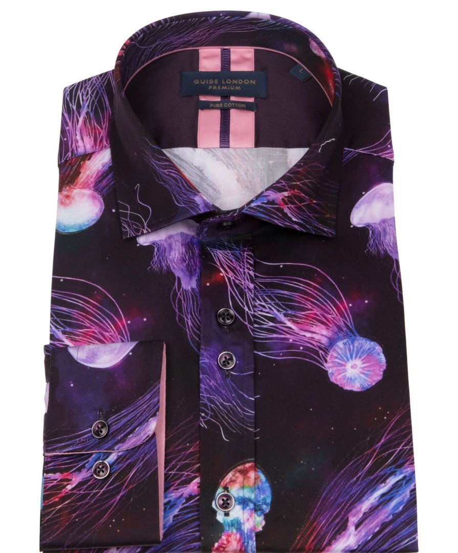 Guide London | Jellyfish Long Sleeve Cotton Shirt Multi